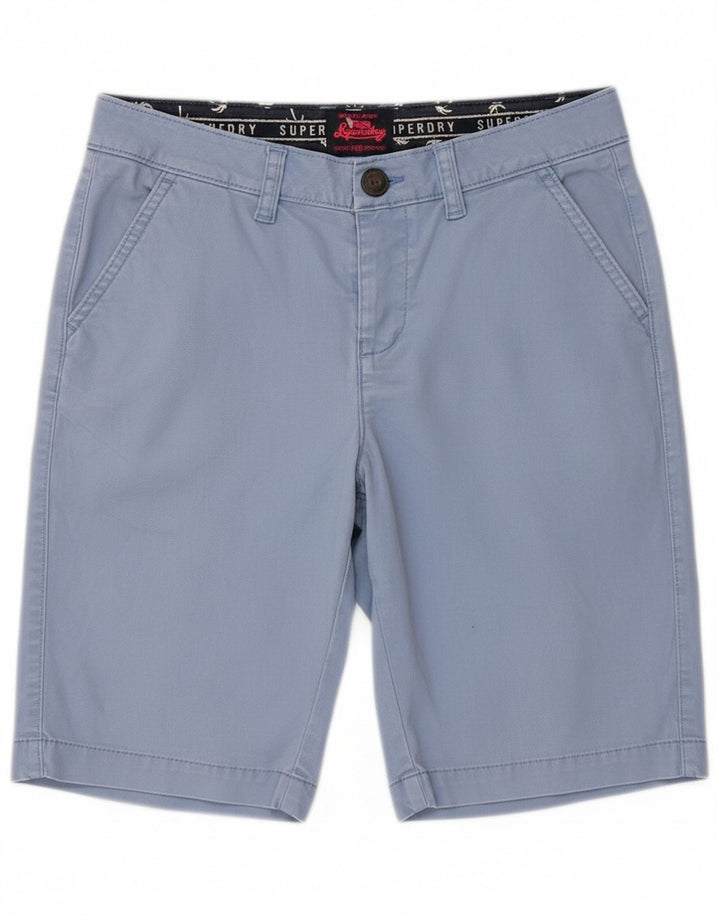 Superdry Herren Chinoshorts XS W30 Blaue Baumwolle