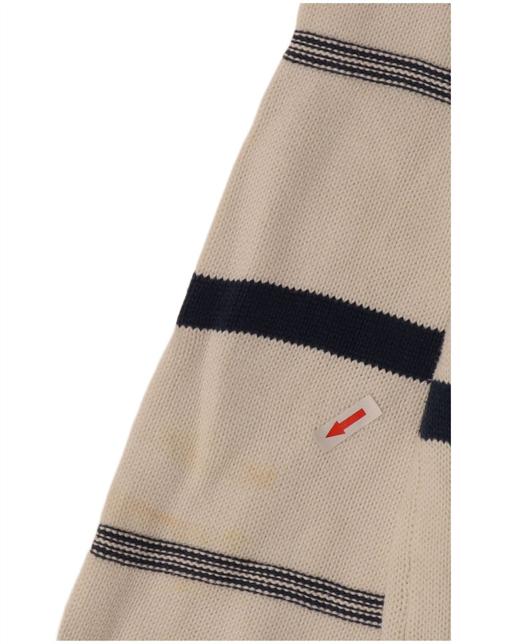 Stefanel Herren-Pullover mit V-Ausschnitt, XL, Weiß, Argyle/Diamant