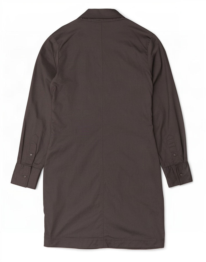 Ted Baker Langarm-Hemdkleid für Damen, Größe 3, mittelgraues Acetat