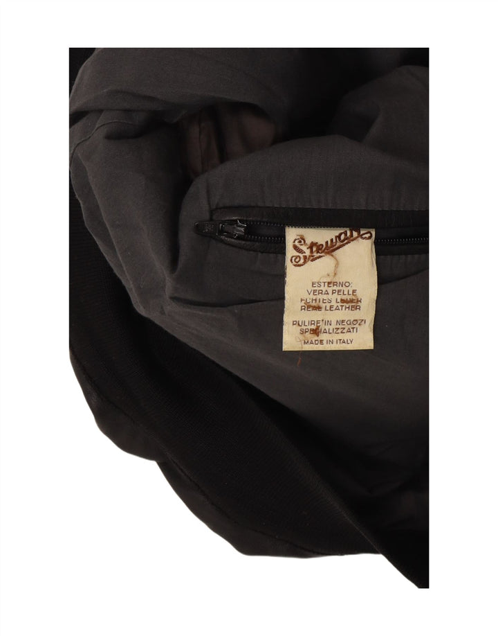 Stewart Damen Bomber-Lederjacke UK 20 2XL Schwarzer Leder-Biker
