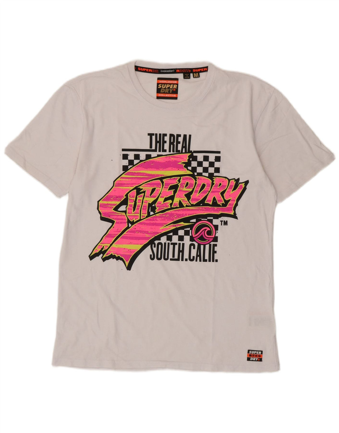 Superdry Herren Grafik-T-Shirt-Oberteil aus mittelweißer Baumwolle