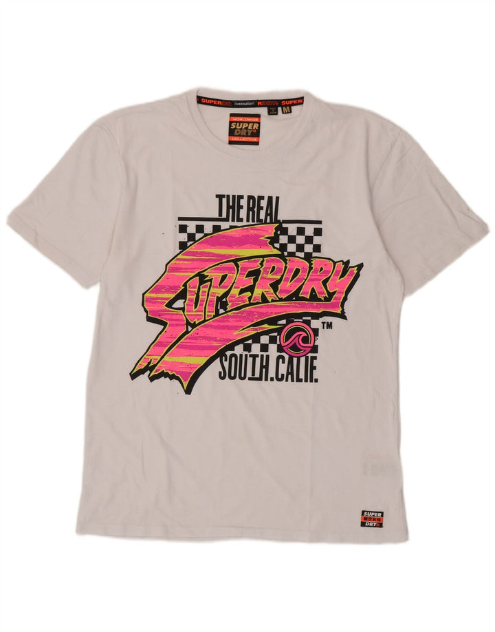Superdry Herren Grafik-T-Shirt-Oberteil aus mittelweißer Baumwolle