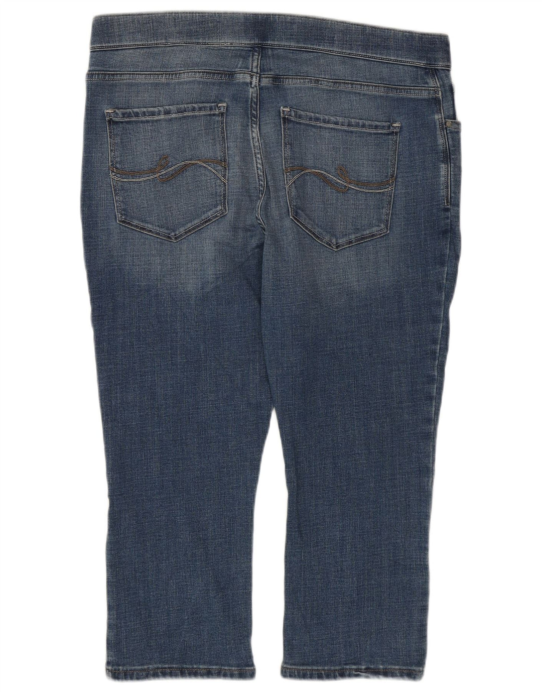 LEE Damen Capri-Jegging-Jeans mit mittelhohem Bund, US 16, 2XL, W38, L21, blaue Baumwolle