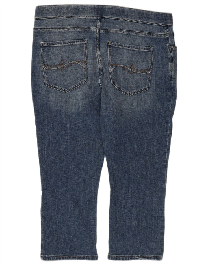 LEE Damen Capri-Jegging-Jeans mit mittelhohem Bund, US 16, 2XL, W38, L21, blaue Baumwolle