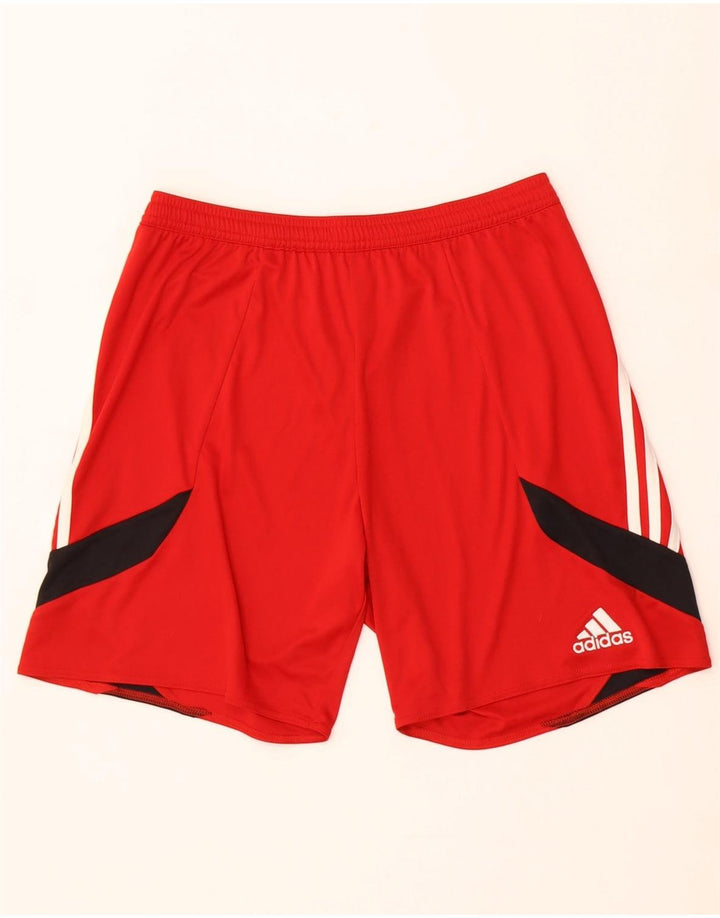 Adidas Herren Climalite Sport Shorts Mittelrotes Colourblock-Polyester