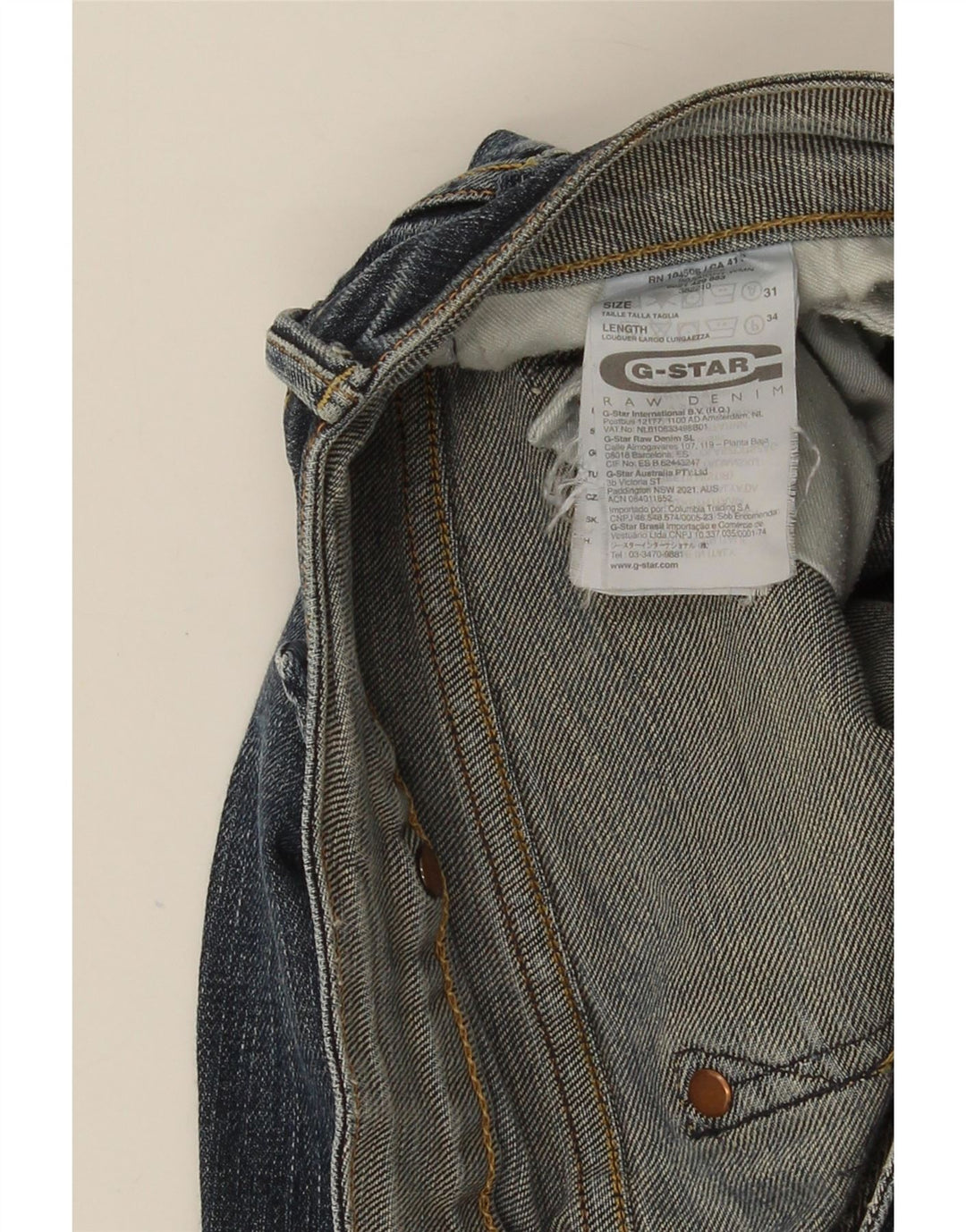 G-Star Damen Bootcut Jeans W31 L34 Marineblaue Baumwolle