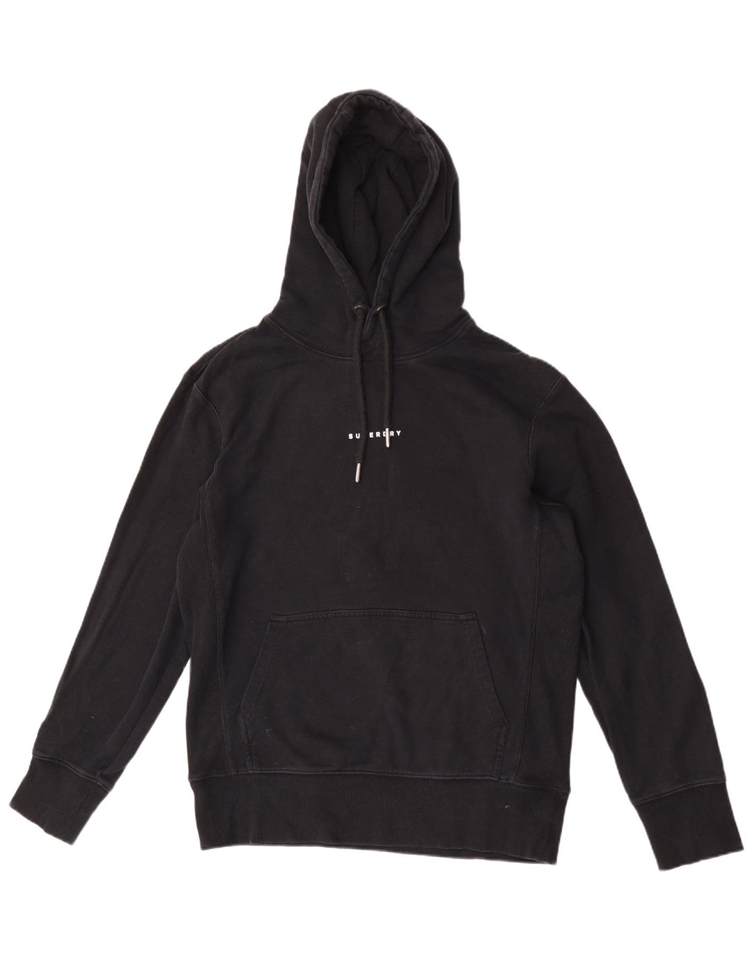 Superdry Herren-Kapuzenpullover aus mittelschwarzer Baumwolle
