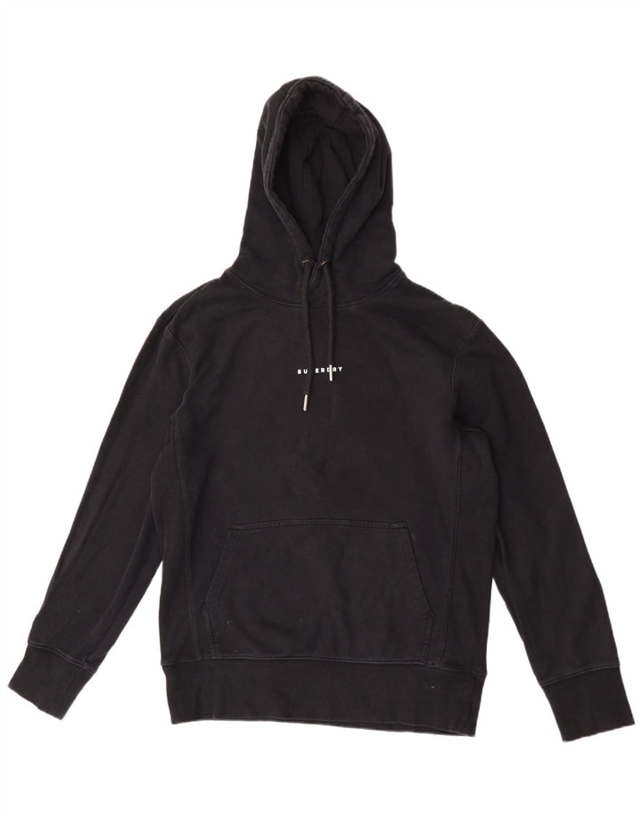 Superdry Herren-Kapuzenpullover aus mittelschwarzer Baumwolle