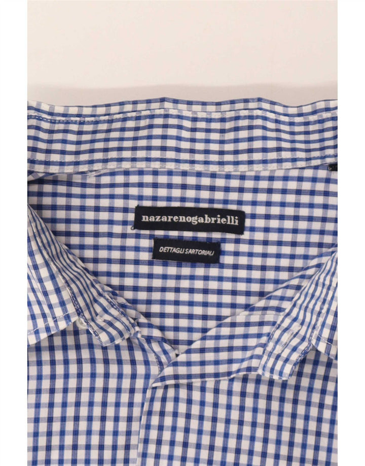 Nazareno Gabrielli Herrenhemd 2XL Blue Gingham