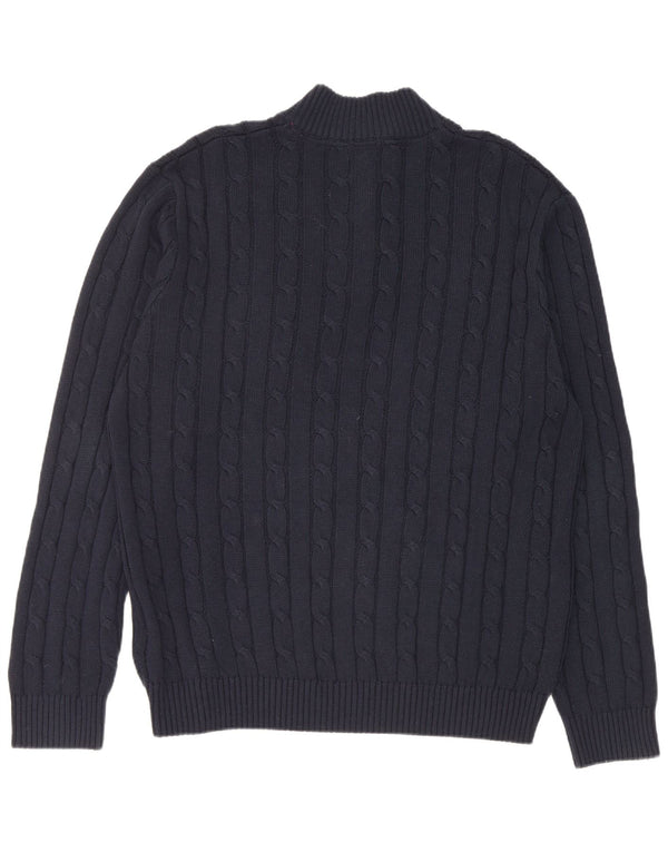 Crew Clothing Herren-Pullover mit Reißverschluss am Hals, 2XL, Marineblau, Baumwolle