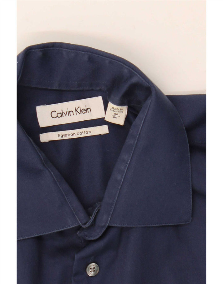 Calvin Klein Herrenhemd Größe 40 Medium Marineblau