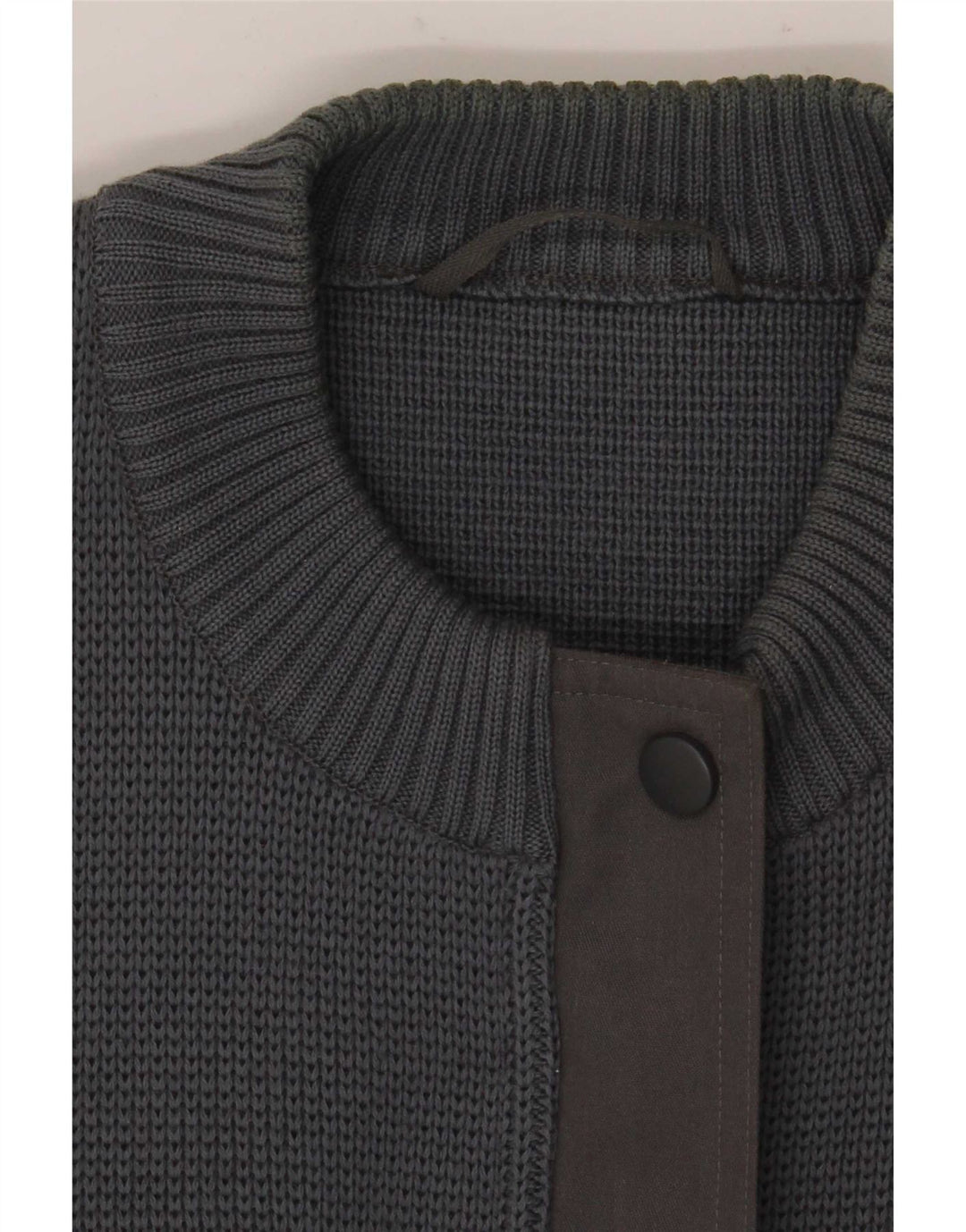 Vintage Herren Cardigan Pullover EU 40 Mittelgraue Wolle