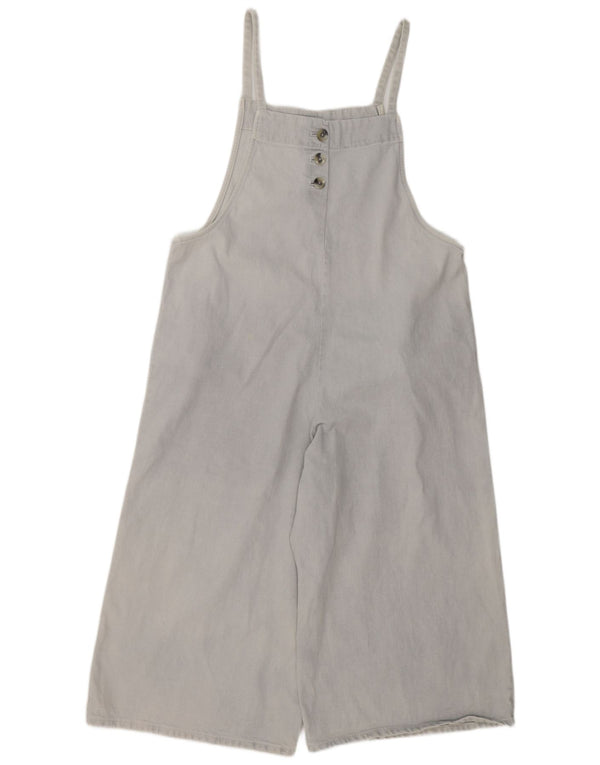 Zara Womens Denim Playsuit UK 16 Große blaue Baumwolle