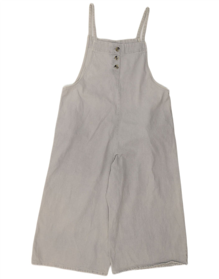 Zara Womens Denim Playsuit UK 16 Große blaue Baumwolle