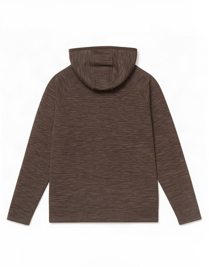 Mountain Warehouse Herren-Kapuzenpullover mit Reißverschluss, klein, khakifarbenes geflecktes Polyester