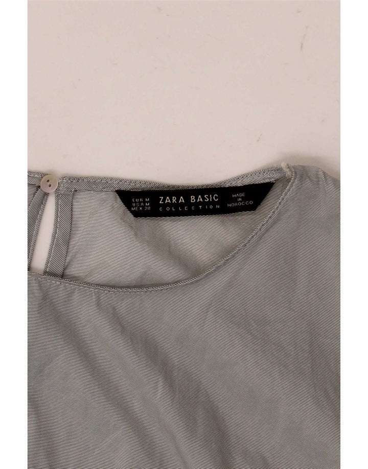 Zara Damen Bluse Top UK 14 Mittelgrau