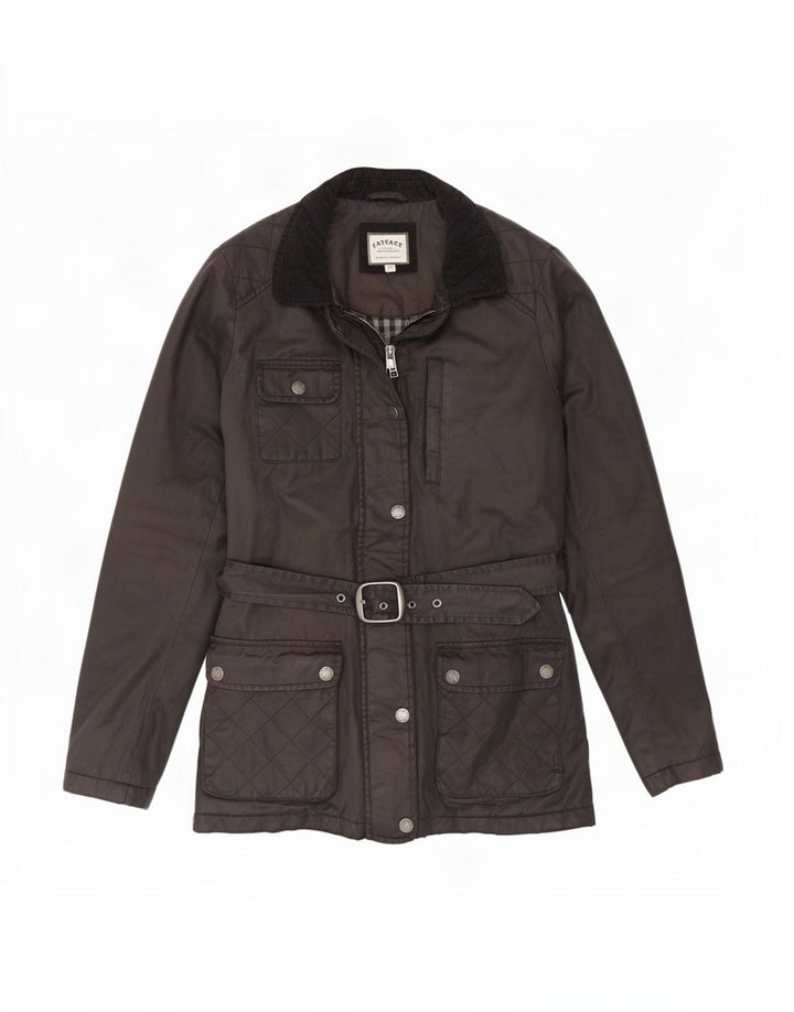 Fat Face Damen-Oversize-Jacke aus gewachster Baumwolle, Gr. 10, Größe S, Grau