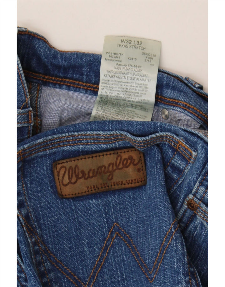 Wrangler Herren Texas Stretch Straight Jeans W32 L32 Blaue Baumwolle
