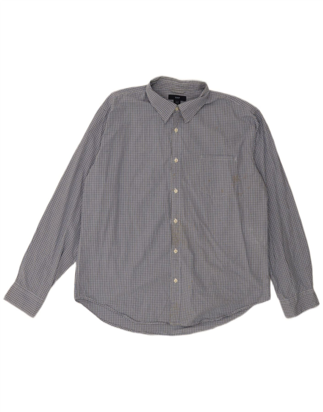 Gap Herrenhemd XL, blau kariert, Baumwolle