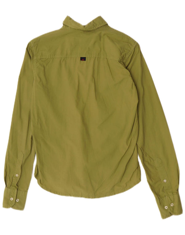 Kappa Womens Long Sleeve Regular Shirt UK 12 Medium Green Cotton