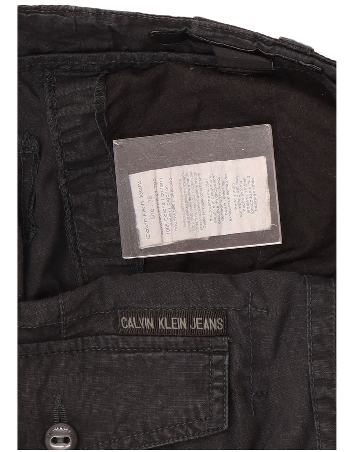 CALVIN KLEIN Herren Cargoshorts W36 Große schwarze Baumwolle