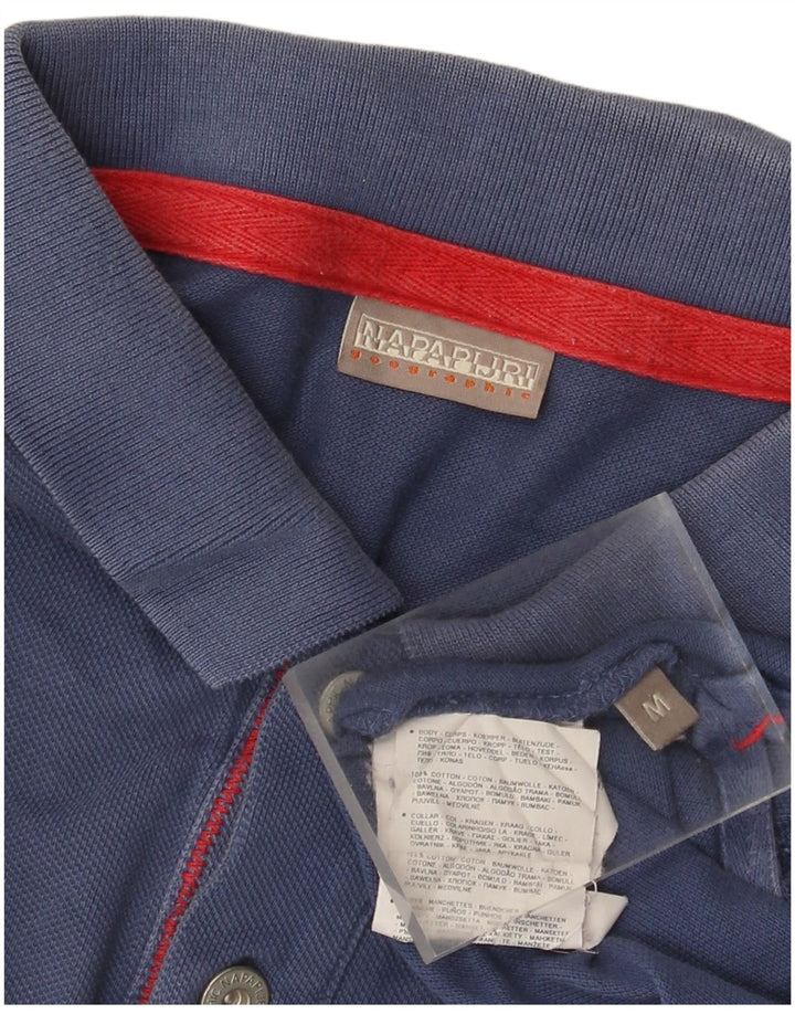Napapijri Herren Geographic Poloshirt aus mittelblauer Baumwolle