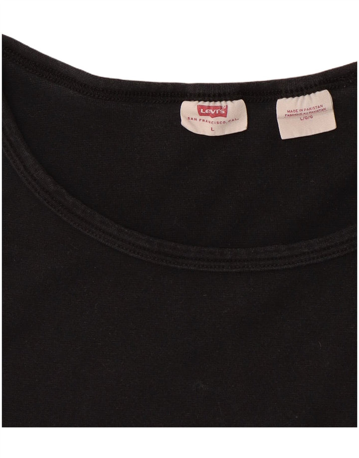 LEVI'S Damen T-Shirt Top UK 14 Large Schwarz