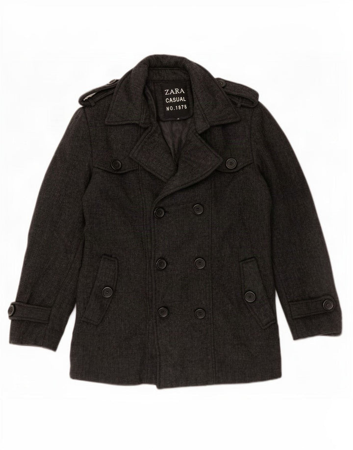 Zara Herren Pea Coat UK 38 Mittelgrau