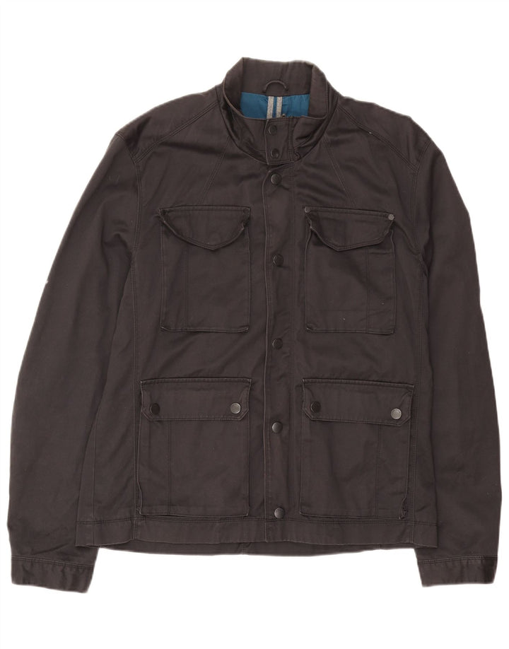 Ted Baker Herren-Utility-Jacke, Größe 5 XL, graue Baumwolle