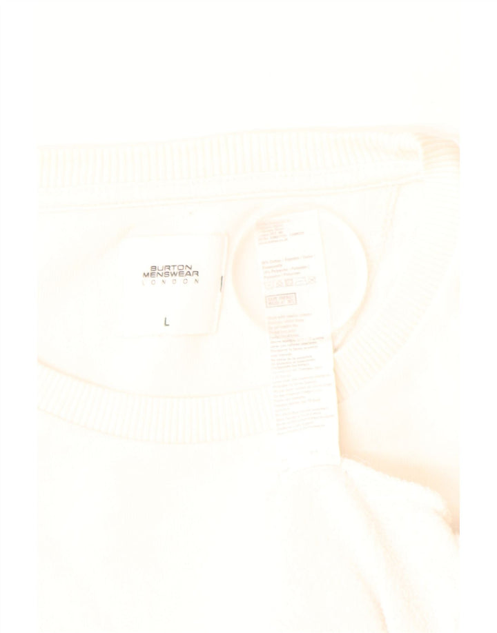 BURTON Herren-Sweatshirt-Pullover, groß, weiße Baumwolle