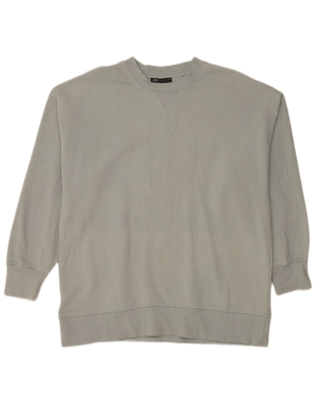 Zara Damen-Sweatshirt in Übergröße, Gr. 10, Größe S, Grau, Baumwolle