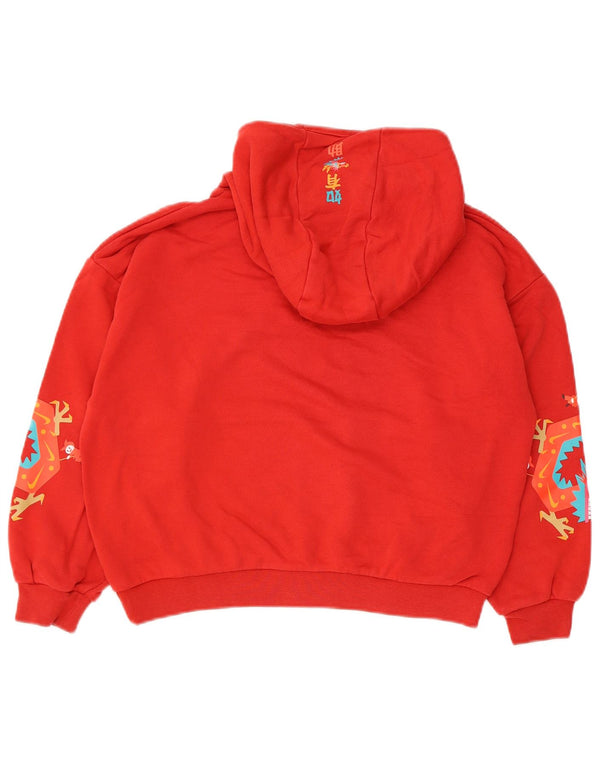 Nike Jungen-Pullover mit grafischem Kapuzenpullover, 10–11 Jahre, mittelrote Baumwolle