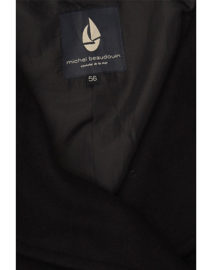 Michel Beaudouin Herren Pea Coat IT 56 4XL Marineblaue Wolle