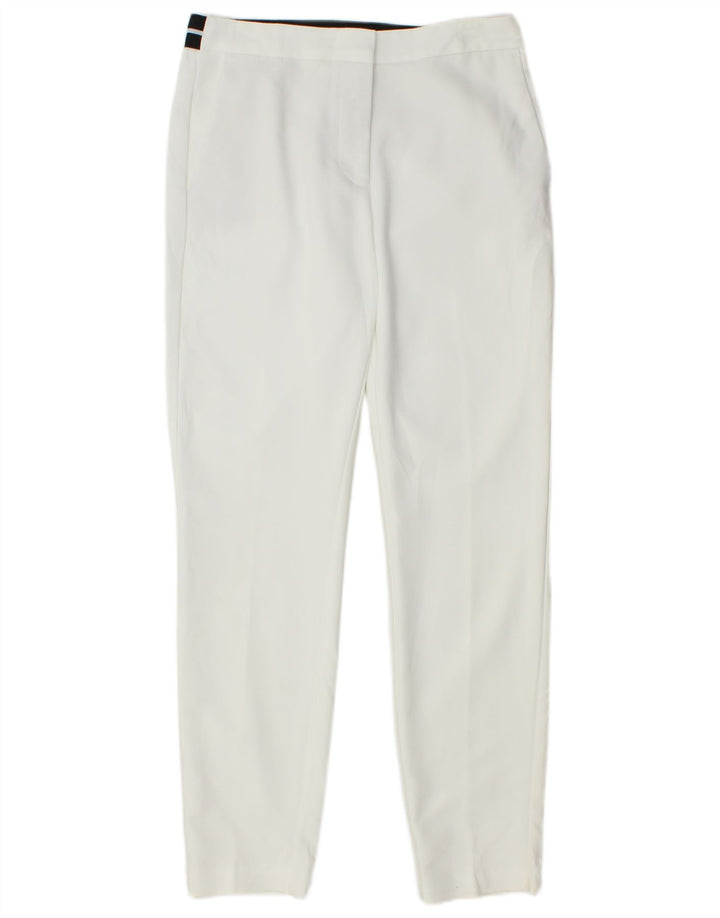 ZARA Womens Slim Casual Trousers Medium W28 L26 White Cotton