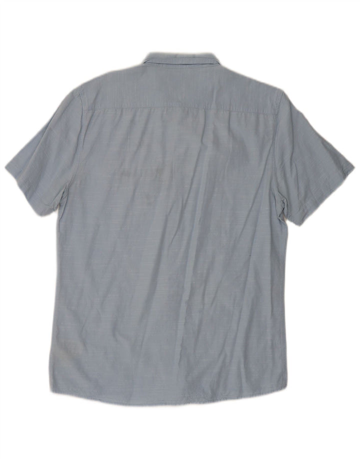 Lee Herren-Kurzarm-Slim-Fit-Hemd, groß, aus blauer Baumwolle