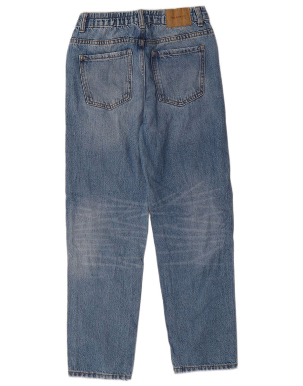 Zara Mädchen Distressed Jeans mit hoher Taille, 11–12 Jahre, W26 L24, Blau