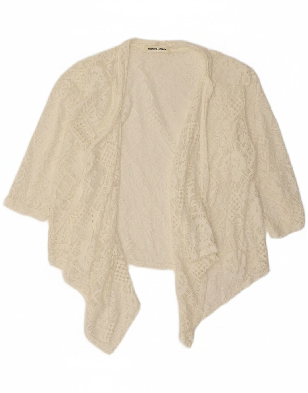NEW COLLECTION Womens Asymmetric Cardigan Top US 6 Medium Off White