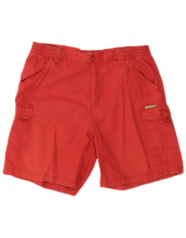 Columbia Damen Cargo-Shorts, Größe L, W36, rote Baumwolle
