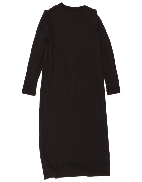 Zara Damen Langarm-Pulloverkleid, Größe S, Schwarz, Viskose