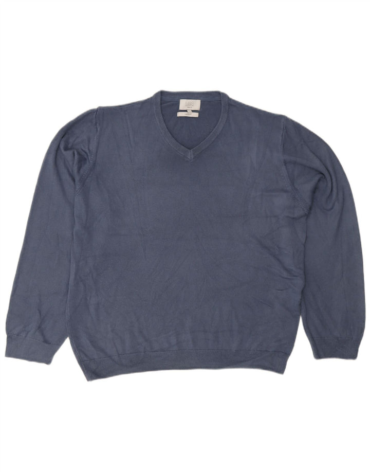 Marks & Spencer Herren-Pullover, reguläre Passform, V-Ausschnitt, 2XL, Marineblau