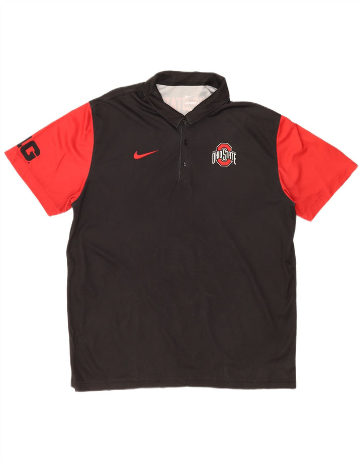 Nike Herren Ohio State Buckeyes Grafik-Poloshirt, groß, schwarz, Farbblock