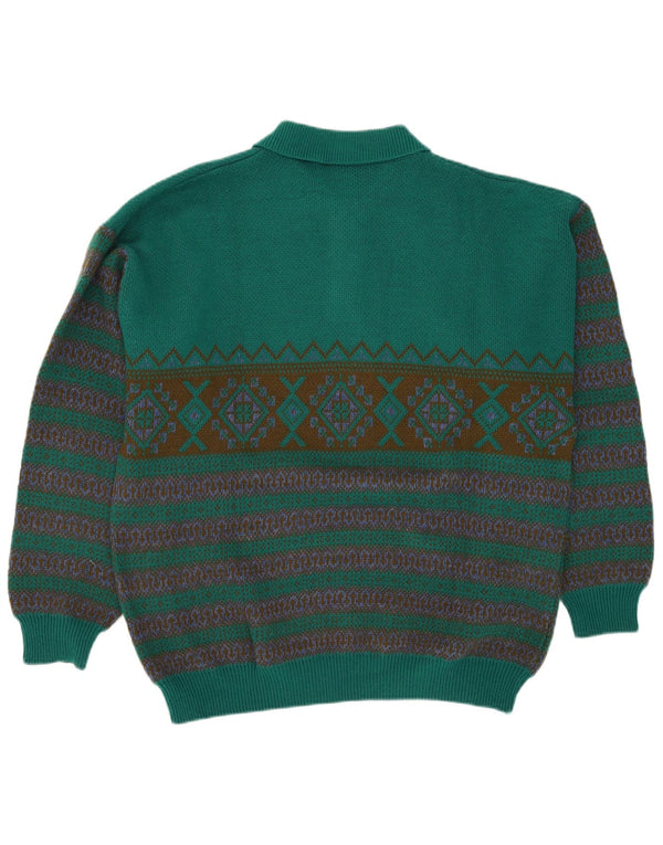 Claude De Pierre Herren Rollkragenpullover Pullover XL Grün Fair Isle Acryl