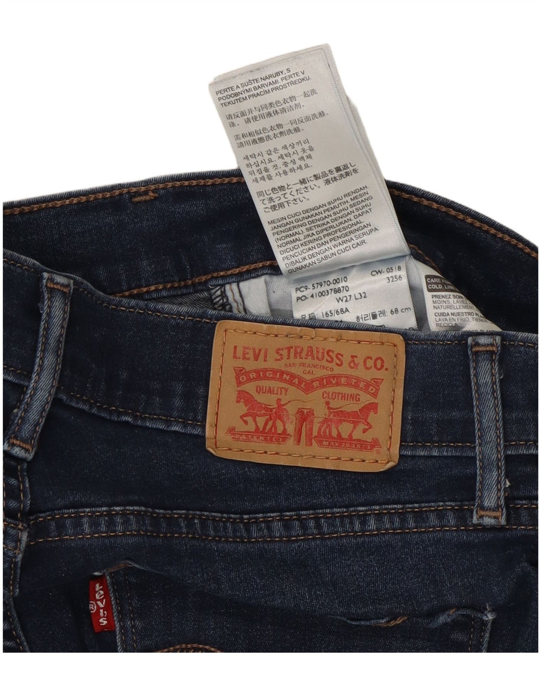 Levi's Damen Curvy Bootcut Jeans W27 L32 Marineblau Baumwolle
