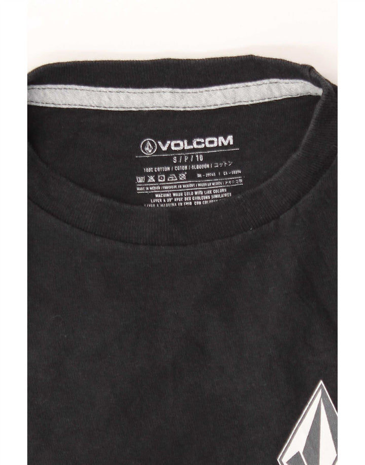 Volcom Womens Graphic T-Shirt Top UK 10 Small Schwarz Baumwolle