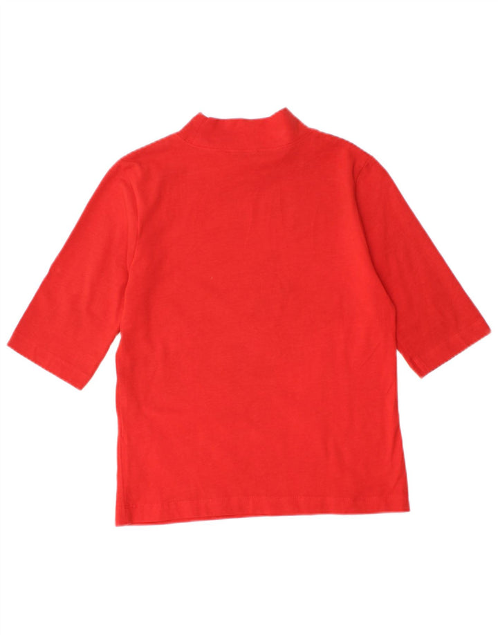ZARA Womens Crop T-Shirt Top UK 12 Medium Red Cotton