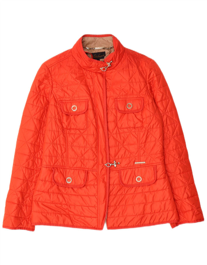 Luisa Spagnoli Damen Wattierte Jacke UK 14 Mittelrotes Polyester