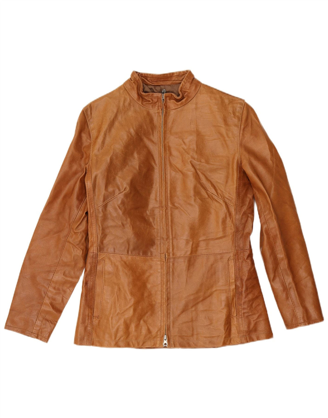 Bayside Damen Lederjacke UK 10 Kleines braunes Leder