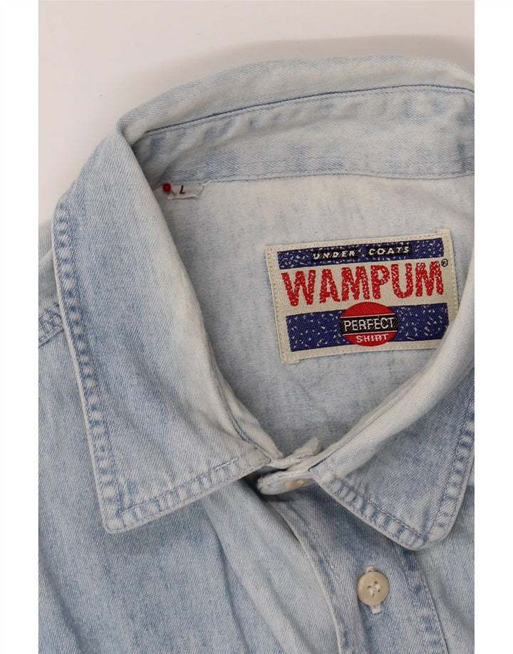 WAMPUM Mens Denim Shirt Large Blue Cotton Vintage Wampum and Second-Hand Wampum from Messina Hembry 