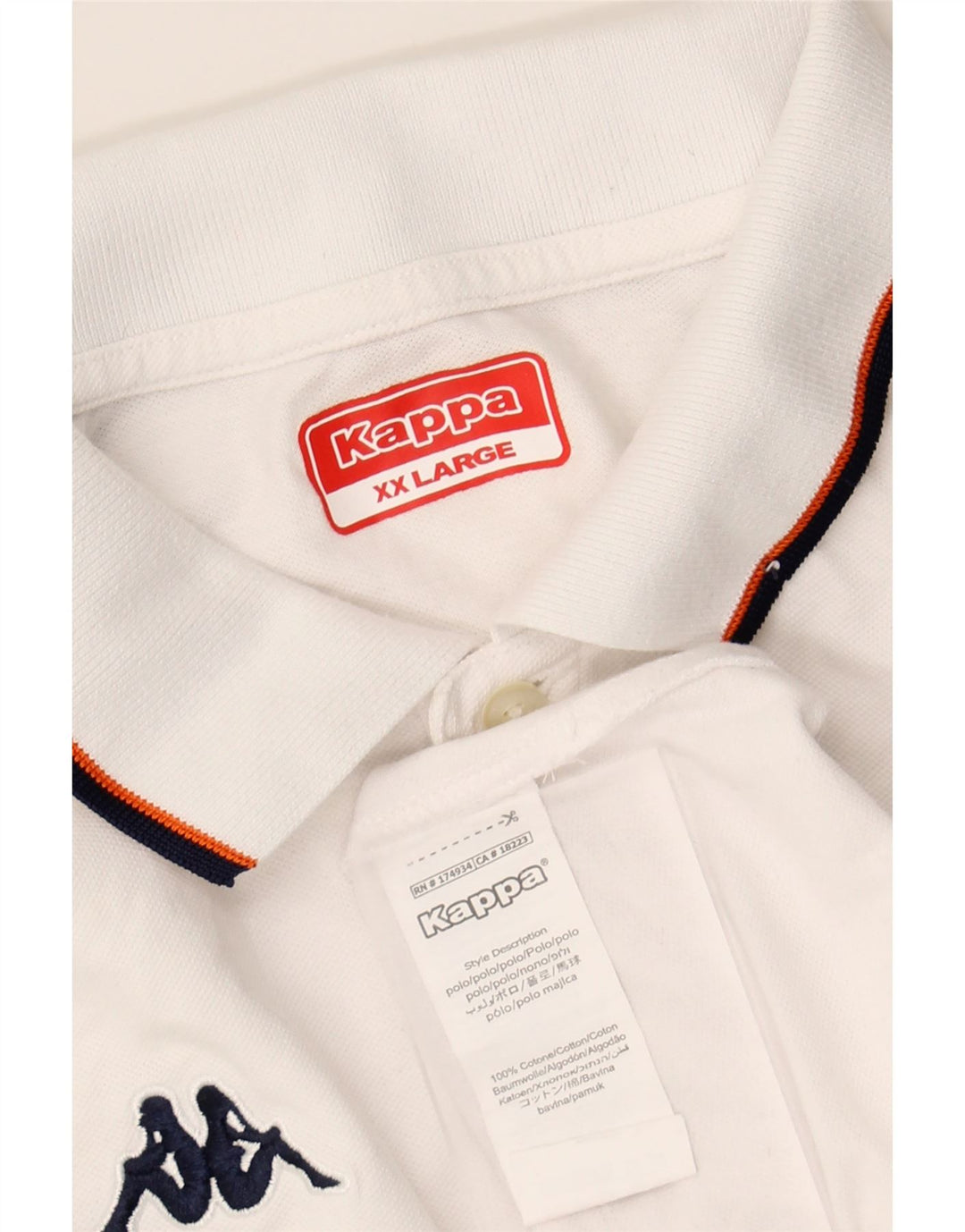 KAPPA Mens Polo Shirt 2XL White Cotton