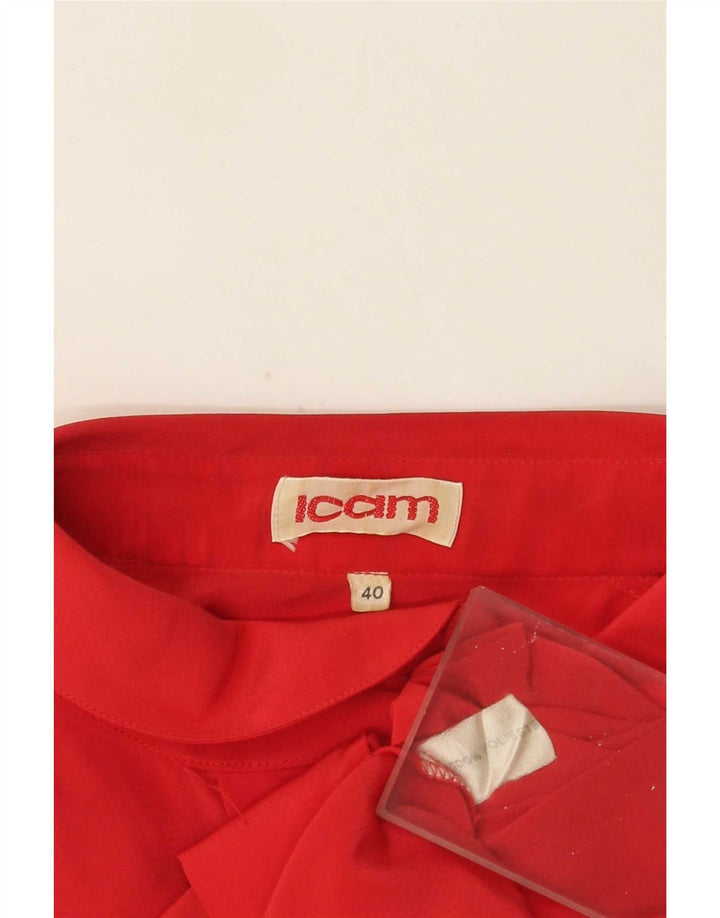 Icam Damen Hemdbluse IT 40 Small Rot Polyester